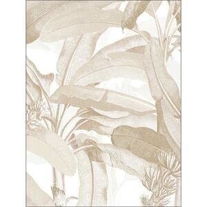 Norwall Polynesian Leaves Vinyl Roll Wallpaper (Covers 56 sq. ft.) Tan Beige NIP